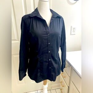 Ann Taylor Black Button-Down Shirt